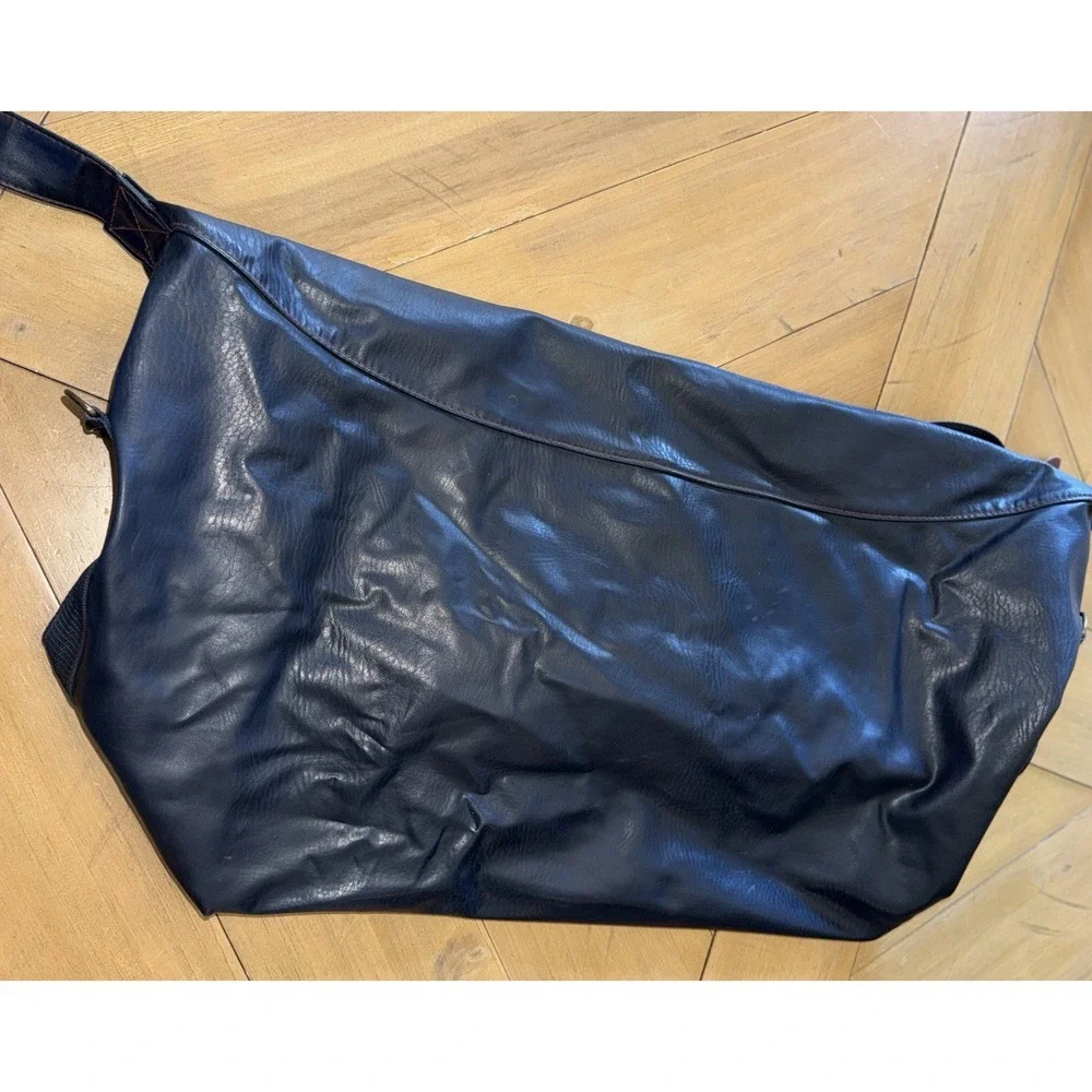 Mens Vintage Opium YSL Yves Saint Laurent Navy Blue Leather Duffle Bag